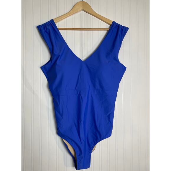 SummerSalt The Ruched Backflip One Piece Swimsuit Womens Size 18LT Blue NWT - Picture 1 of 10